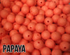15 mm Round Papaya Silicone Beads  (aka Salmon Orange)