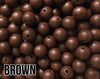 15 mm Round Brown Silicone Beads  (aka Chocolate)