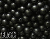 15 mm Round Black Silicone Beads  (aka Smokey Black)