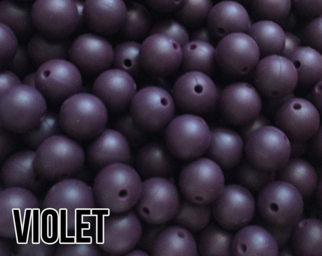 15 mm Round Violet Silicone Beads  (aka Dark Purple)