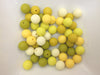 50 Bulk Silicone Beads - Yellow Greens
