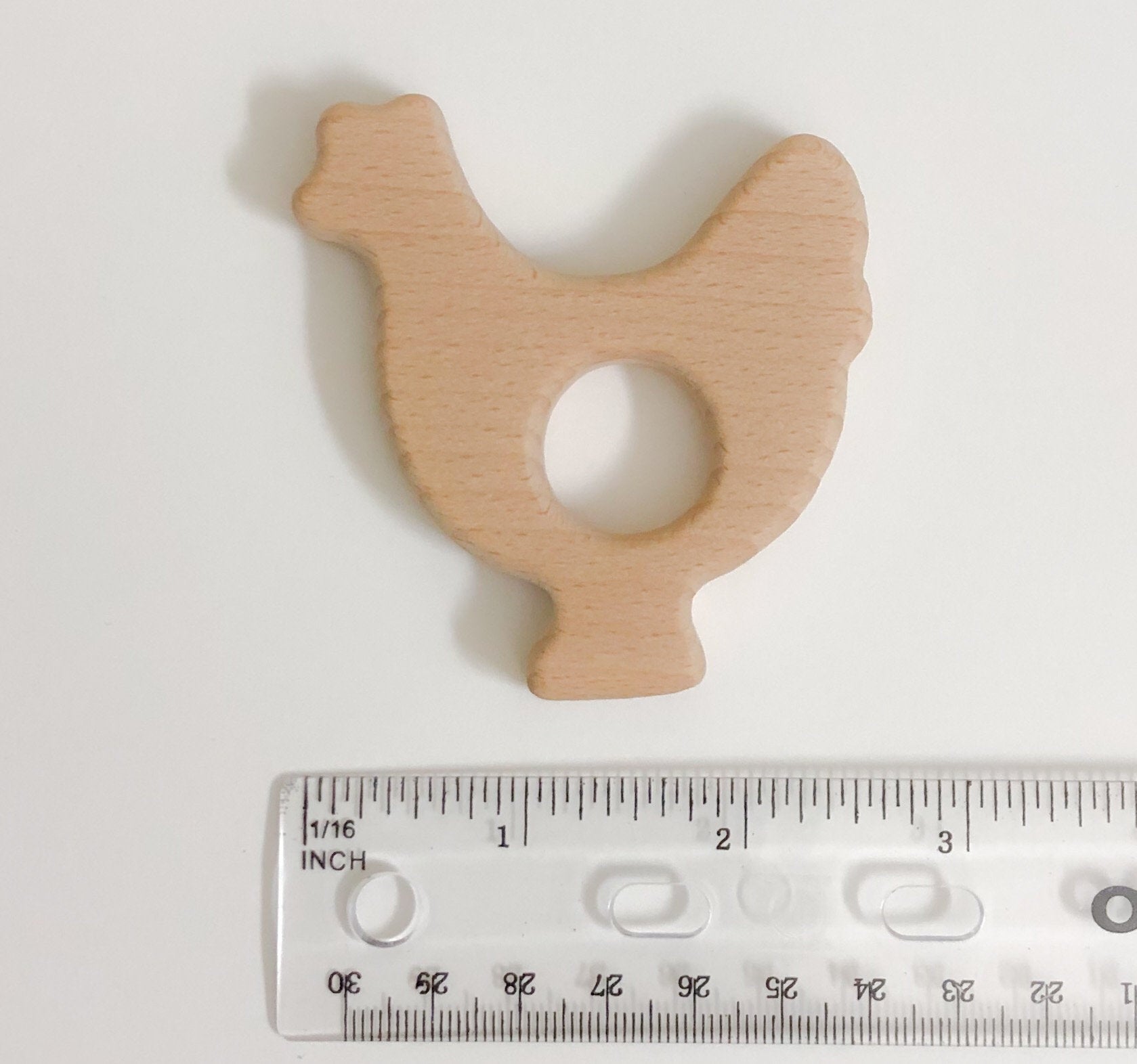 Chicken Rooster Wood Teether - Wood Teether
