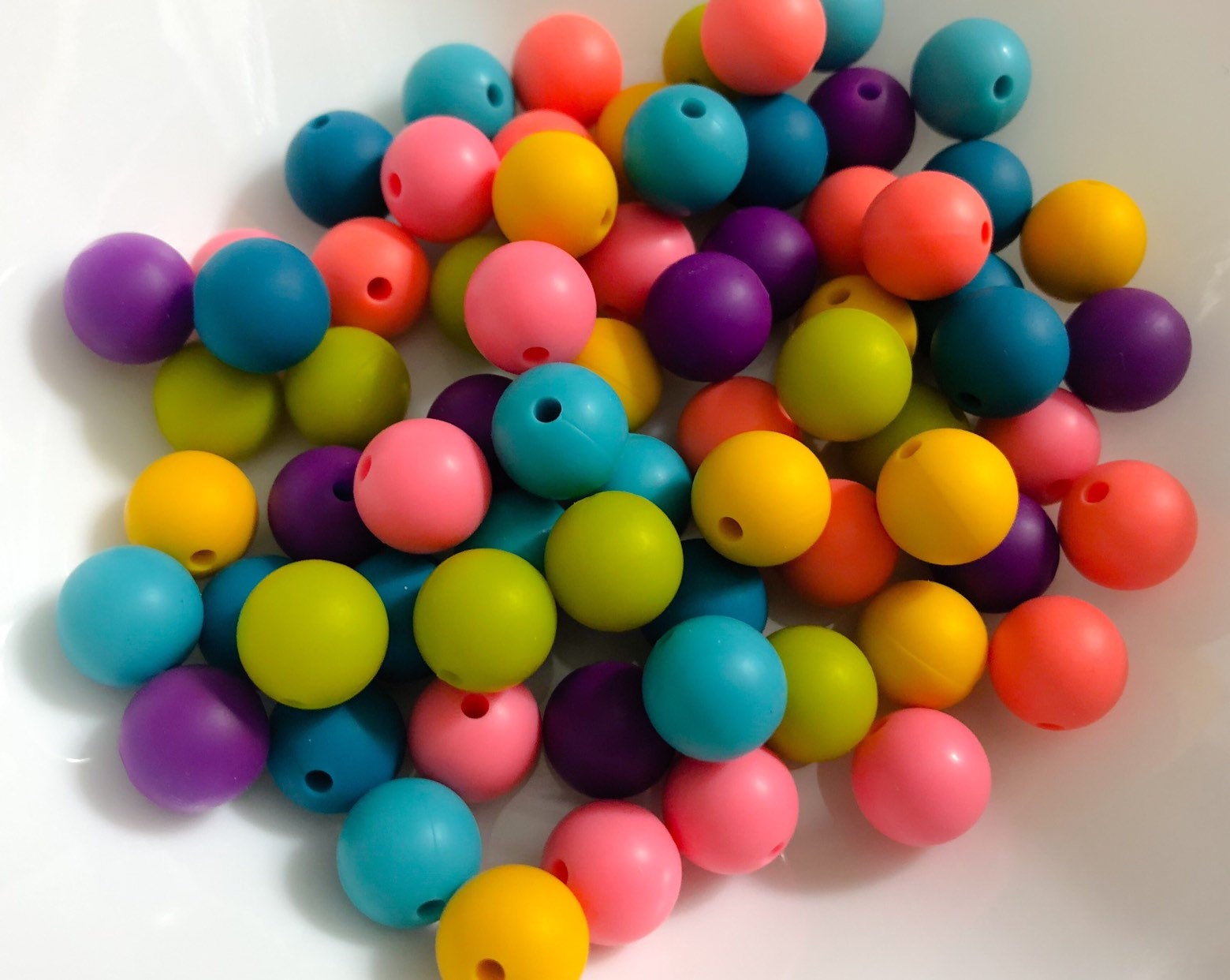 70 Bulk Silicone Beads - Carnival - Plum, Biscay, Scuba, Pencil, Moss, Salmon, Papaya