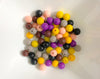 70 Bulk Silicone Beads - Night Hyacinth - Plum, Black, Brown, Cafe, Mustard, Pencil, Porcelain