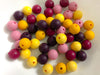 50 Bulk Silicone Beads - Gold Wardrobe - Violet, Merlot, Orchid, Custard, Pencil