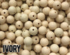 12 mm Round  Round Ivory Silicone Beads (aka Navajo White)