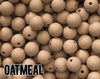 12 mm Round  Round Oatmeal Silicone Beads (aka Light Brown, Tan)