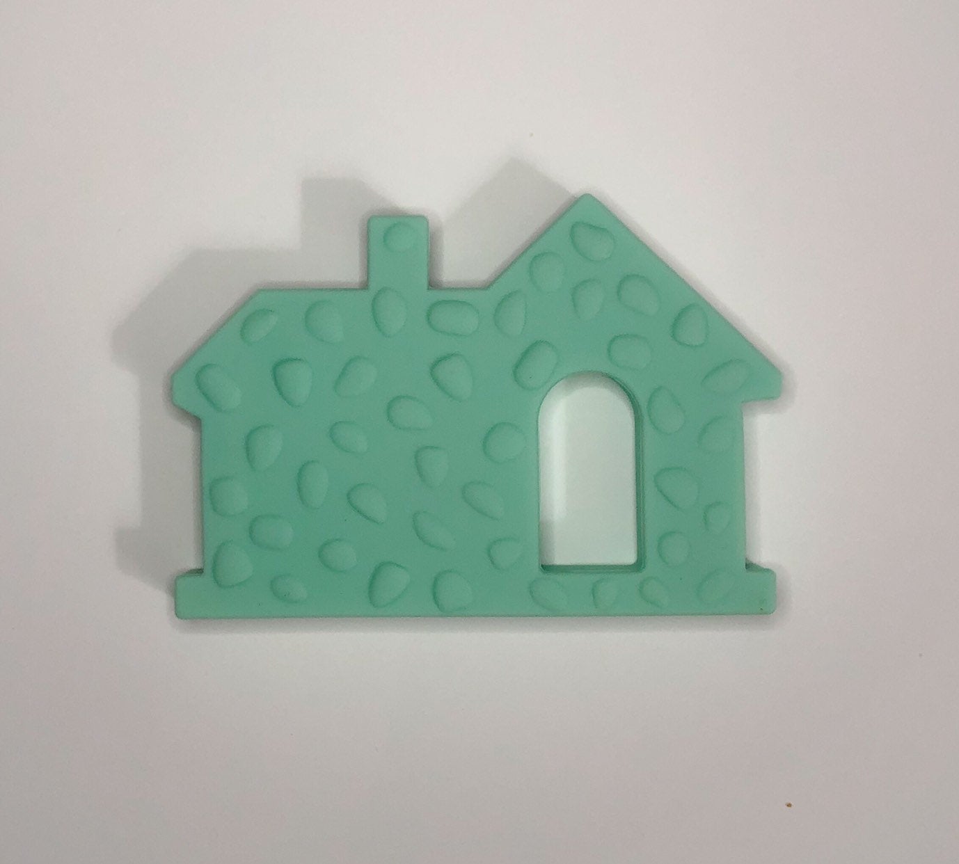 Silicone House Teether in Mint - Silicone Teething, Silicone Teether, Teething Pendant