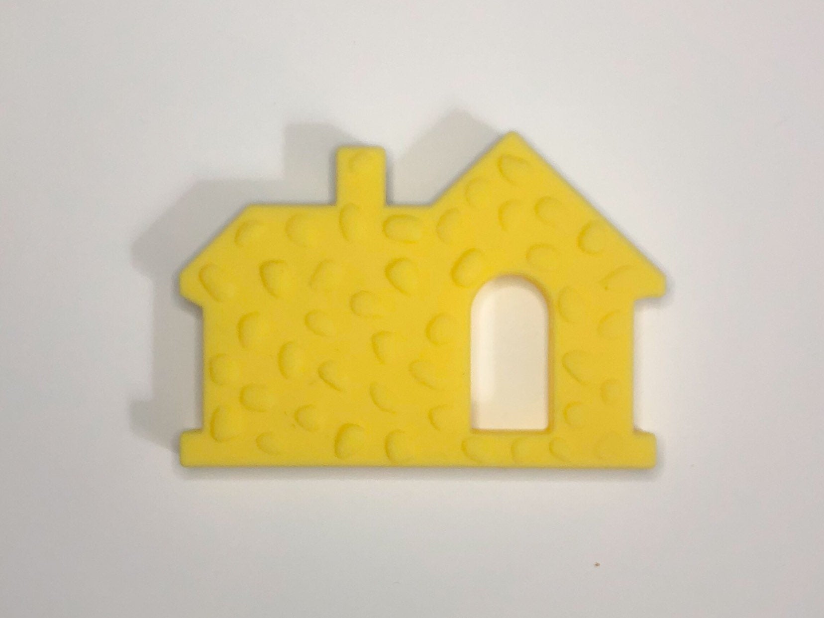 Silicone House Teether in Yellow - Silicone Teething, Silicone Teether, Teething Pendant
