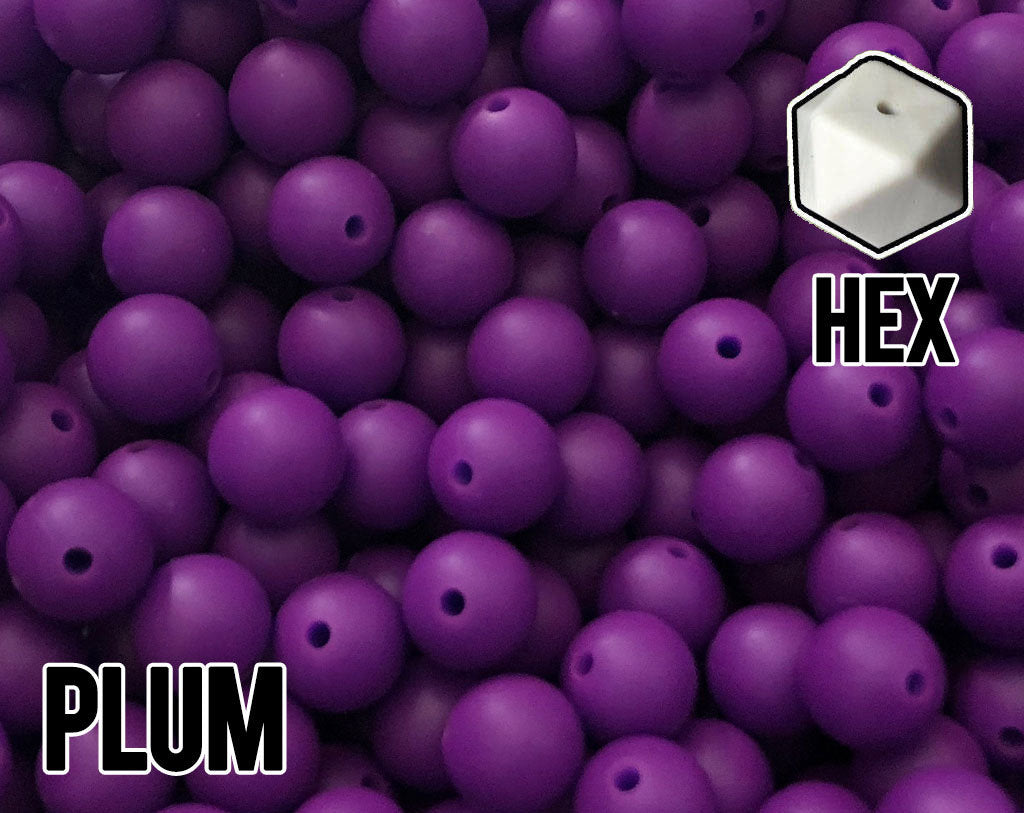 17 mm Hexagon Plum Silicone Beads (aka Jewel Purple)