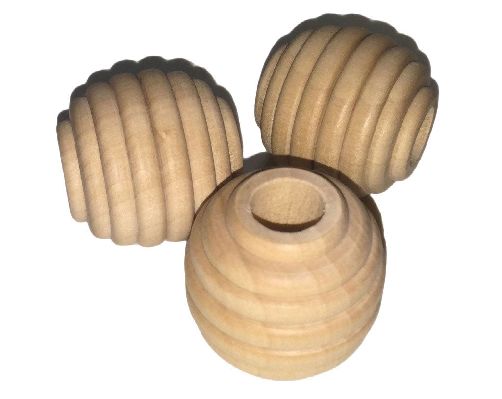 1.25" Beehive Wood Bead - Unfinished 7/16" hole.