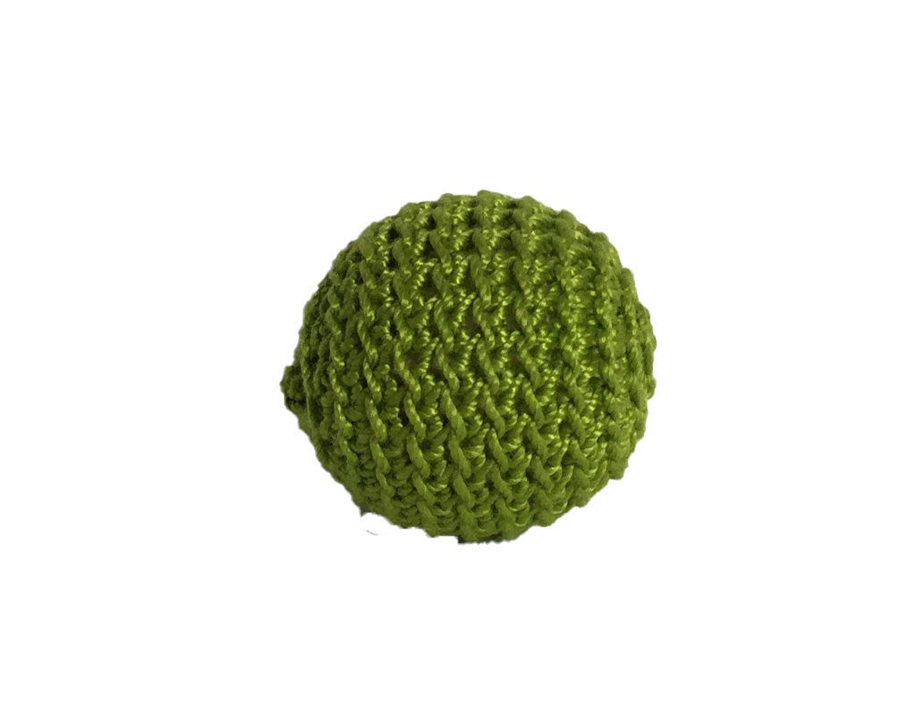 0.51" / 13 mm Crochet Wood Bead in Dk Chartreuse (30)