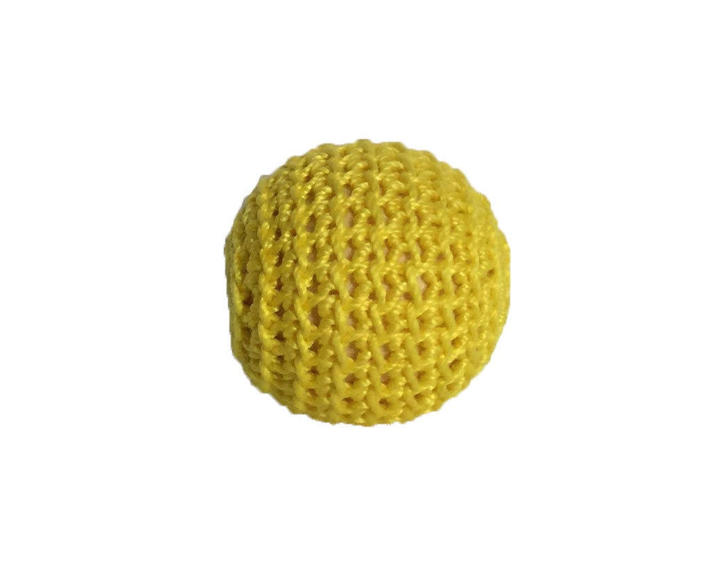 0.78" / 20 mm Crochet Wood Bead in Yellow (08)