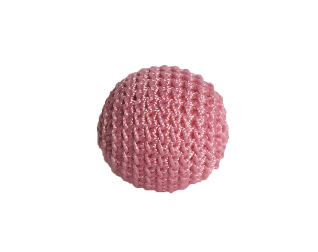 1.06" / 27 mm Crochet Wood Bead in Lt Pink (20)