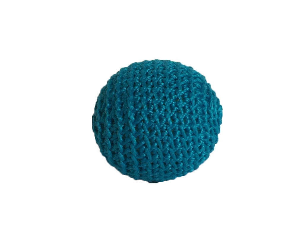 0.51" / 13 mm Crochet Wood Bead in Dk Teal (03)
