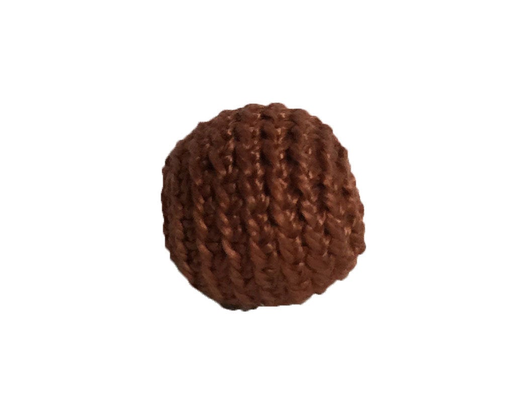 0.78" / 20 mm Crochet Wood Bead in Lt Brown Terra (7392)
