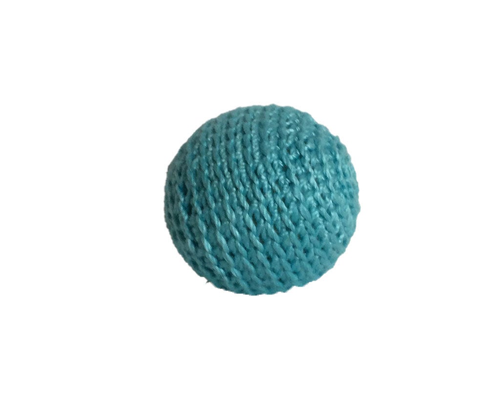 0.51" / 13 mm Crochet Wood Bead in Lt Teal (02)