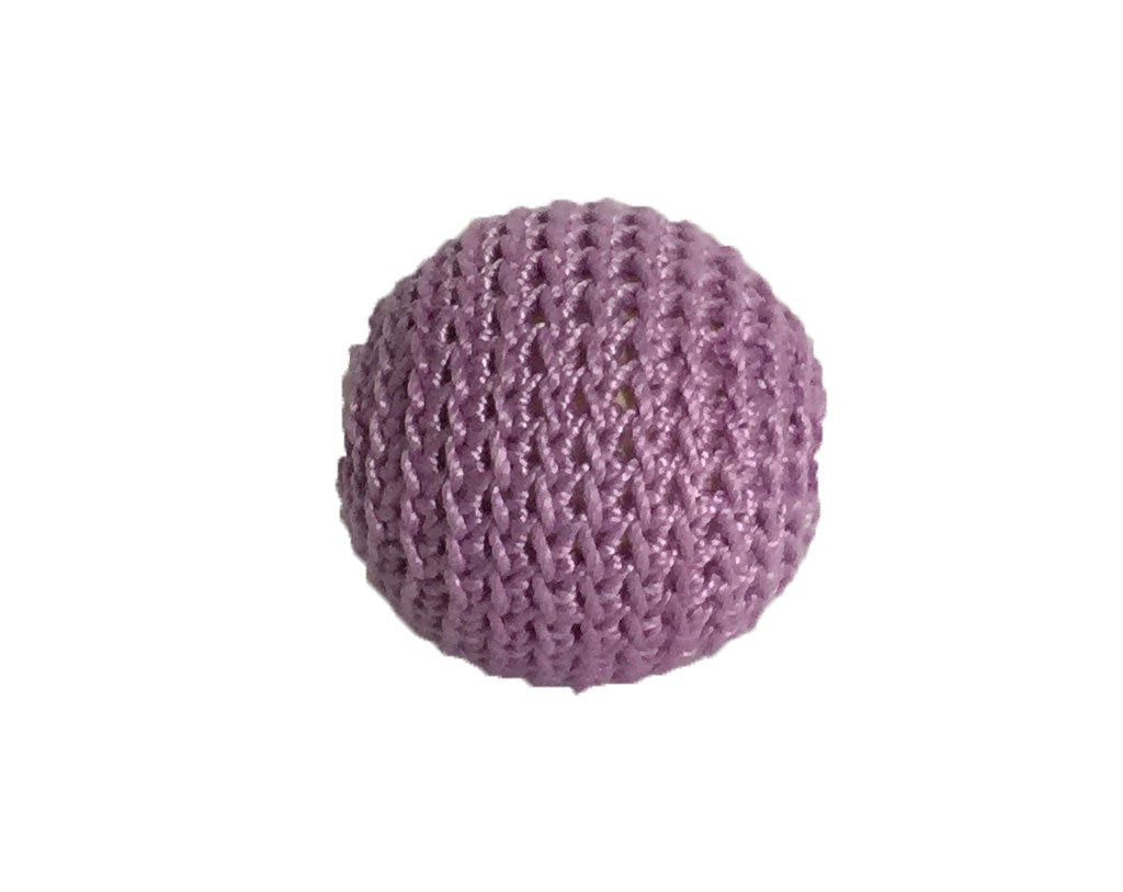 0.51" / 13 mm Crochet Wood Bead in Lt Lavender (19)