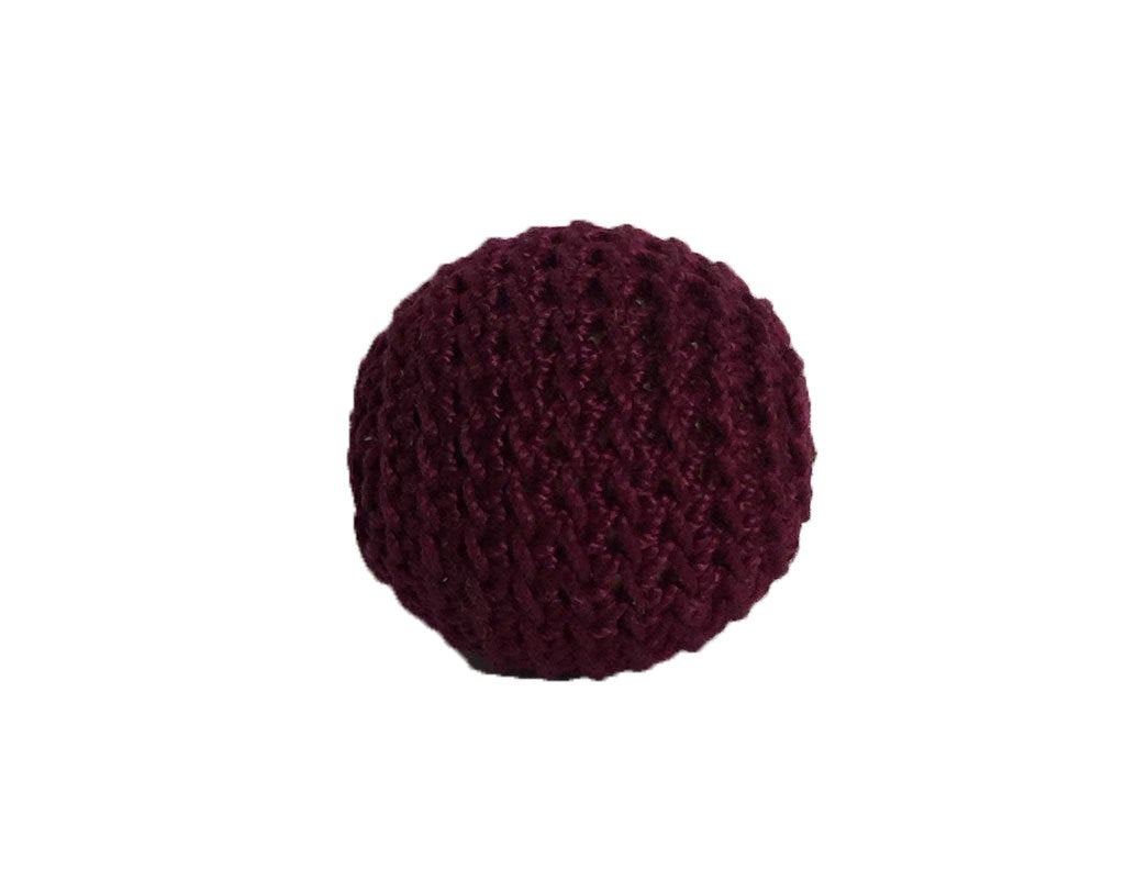 0.78" / 20 mm Crochet Wood Bead in Wine (27)