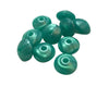 Small Abacus Lentil Saucer Silicone Beads in Apatite (metallic teal) - 12 mm x 7 mm