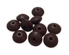 Small Abacus Lentil Saucer Silicone Beads in Brown - 12 mm x 7 mm