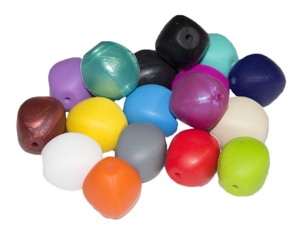 5-10 Olive Silicone Beads - Seamless Silicone Beads in 17 Colors