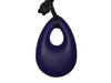 Silicone Pendant Necklace -- 3 7/8" x 2" navy silicone teardrop pendant; for fidgeting, sensory play, teething.