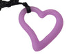 1 Silicone Heart Teether / Pendant in Purple - Silicone Teething, Silicone Teether, Teething Pendant