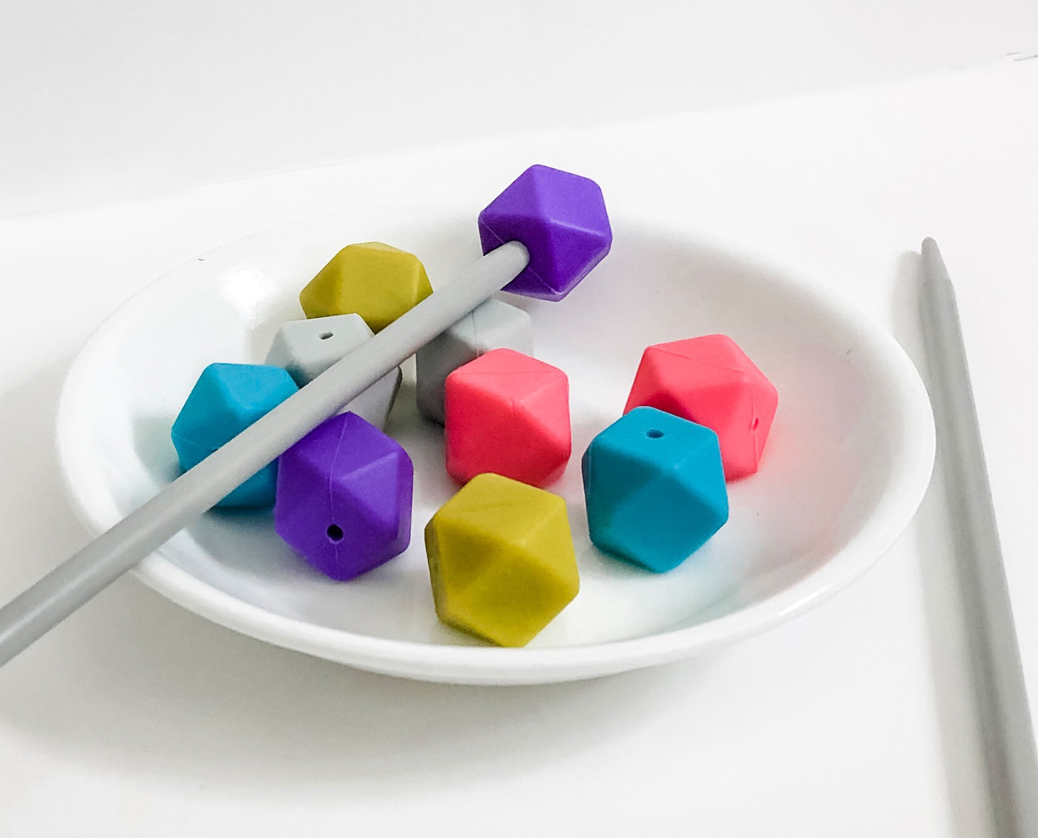 Confetti Hexagon Stitch Stoppers : Knitting Needle Point Protectors