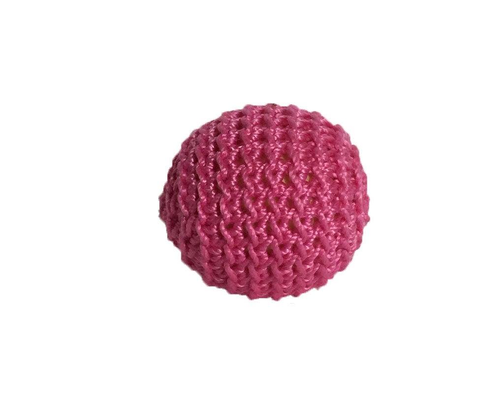 1.06" / 27 mm Crochet Wood Bead in Pink (31/3416)