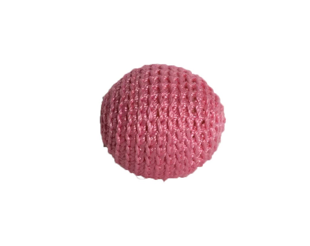 0.78" / 20 mm Crochet Wood Bead in Md Pink (23)