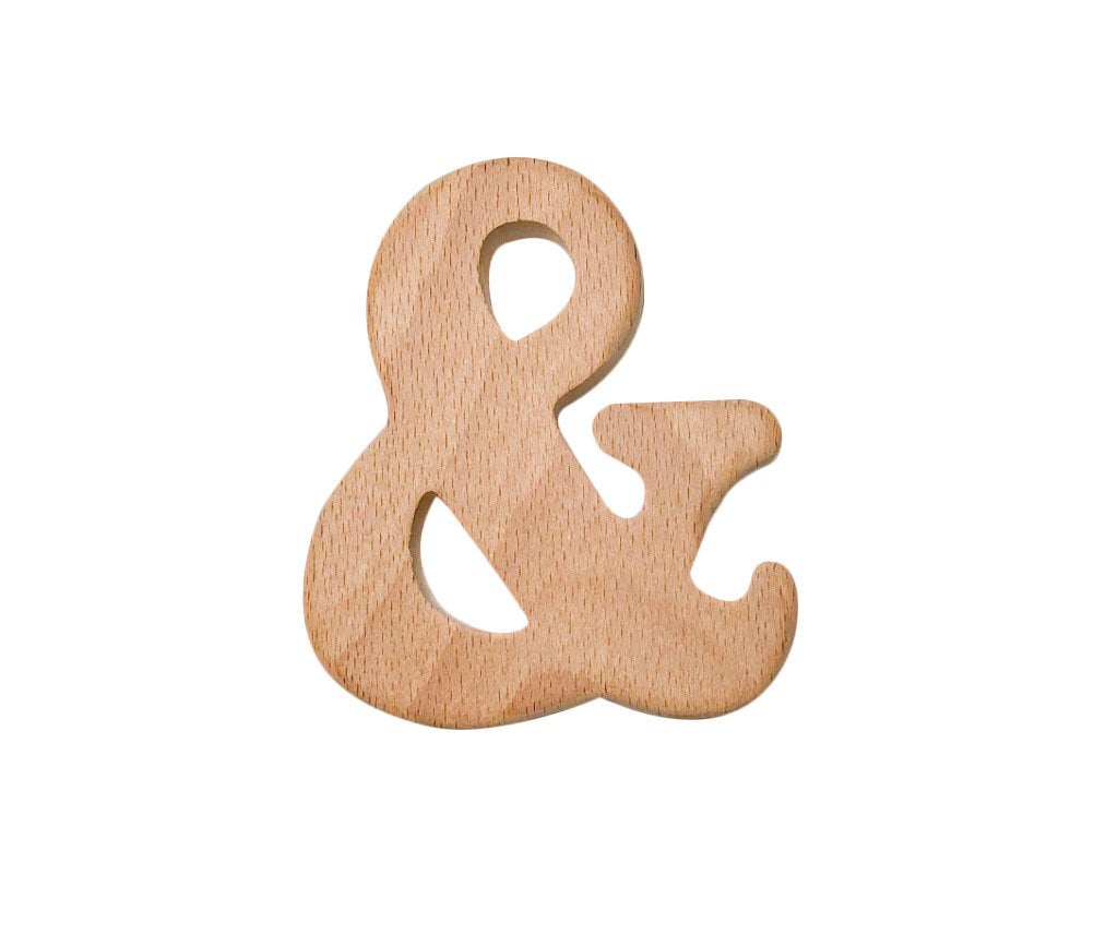 Ampersand And Sign  - Wood Teether