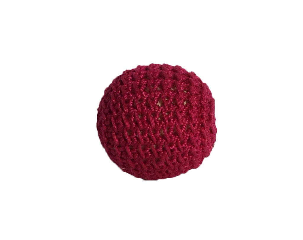 0.78" / 20 mm Crochet Wood Bead in Magenta (10)