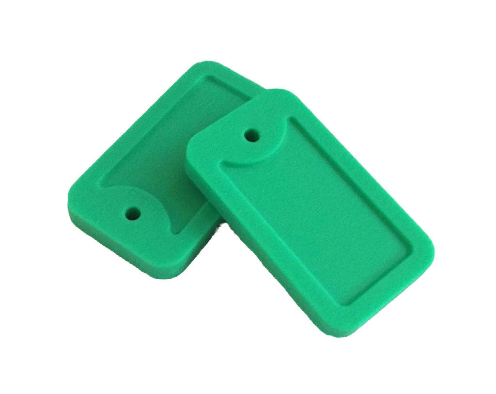 Silicone Dog Tags - Set of 2 - Kelly Green on Coordinating Cord with Clasp