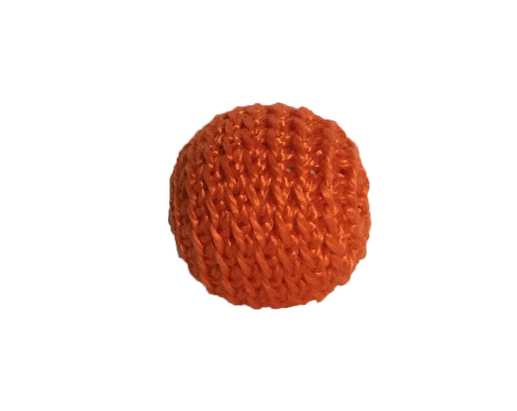 0.51" / 13 mm Crochet Wood Bead in Orange (09)