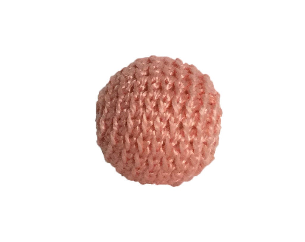 0.78" / 20 mm Crochet Wood Bead in Lt Pink/Peach (7008)