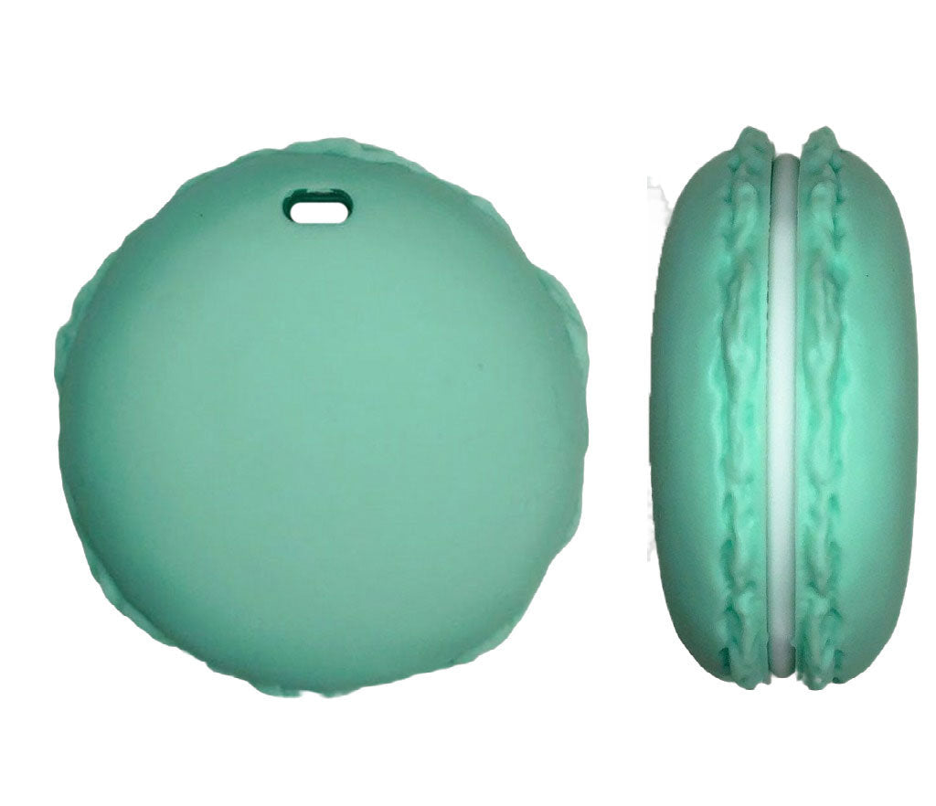 Silicone Macaroon Teether in Mint - Silicone Teething, Silicone Teether, Teething Pendant