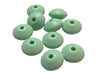 Small Abacus Lentil Saucer Silicone Beads in Mint Green - 12 mm x 7 mm