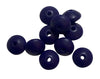 Small Abacus Lentil Saucer Silicone Beads in Navy - 12 mm x 7 mm
