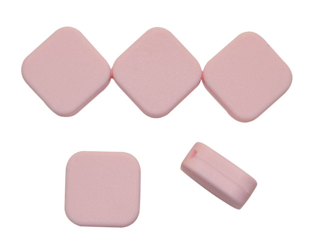 SALE - 1-5 Tile Silicone Beads in Baby - Square with Rounded Edges - 20 mm x 20 mm x 8 mm