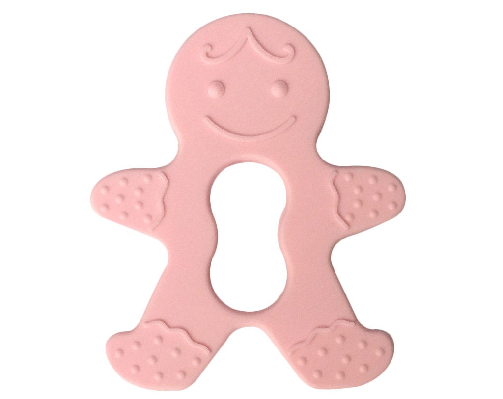 1 Silicone Gingerbread Teether / Pendant in Baby