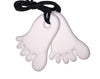 White Tootsies (Feet) Teether Pendant - Silicone Teething, Silicone Teether, Teething Pendant