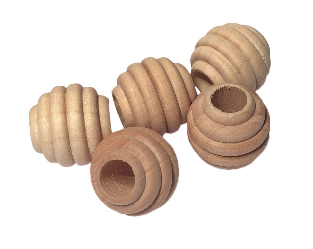 3/4" Beehive Wood Bead - Unfinished 5/16" hole.