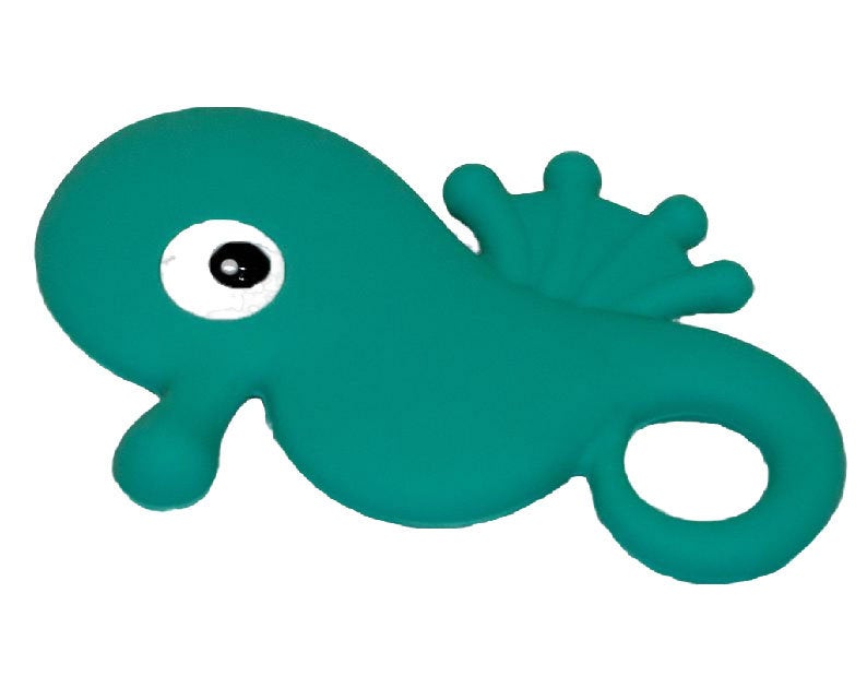 Silicone Seahorse Pendant in Teal - Silicone Teething, Silicone Teether, Teething Pendant