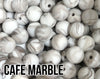 15 mm Round Cafe Marble Silicone Beads (aka Light Brown, Tan)