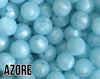 9 mm Round  Round Azore Silicone Beads (aka Metallic Sky, Metallic Wedgwood)