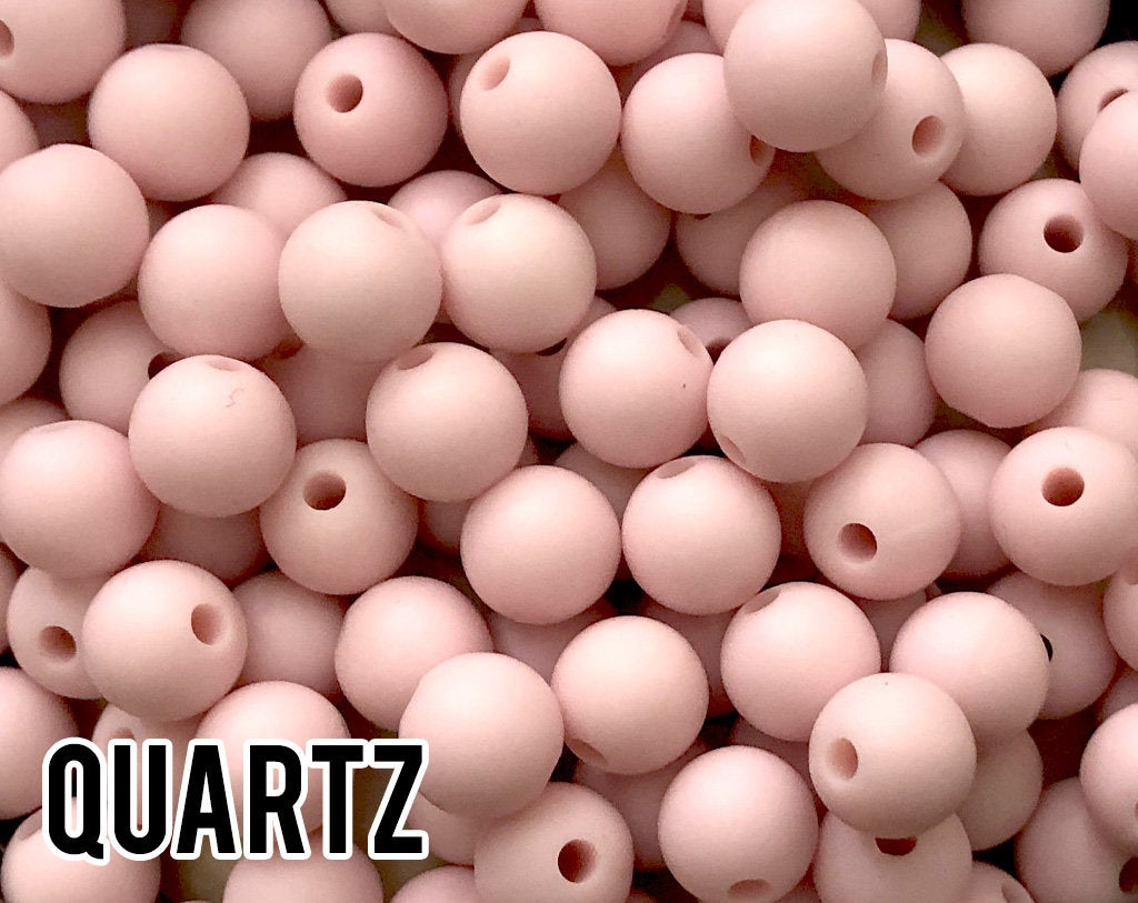 12 mm Round  Round Quartz Silicone Beads (aka Light Pink, Pastel Pink)