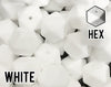 17 mm Hexagon White Silicone Beads (aka Snow)