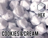 17 mm Hexagon Cookies and Cream Silicone Beads (Speckled, Granite)