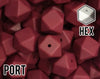 17 mm Hexagon Port Silicone Beads (aka Dark Red, Maroon, Burgundy)